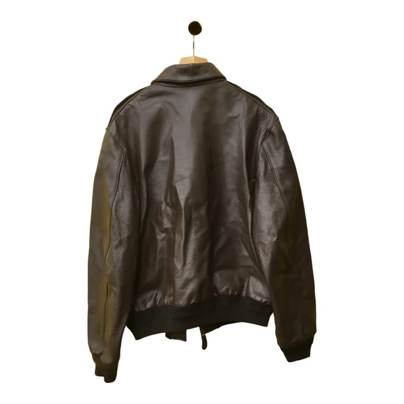 VTG Taylor's Leatherwear Brown Genuine Leather Wool Cuffling SZ 44R made in usa - Picture 3 of 4